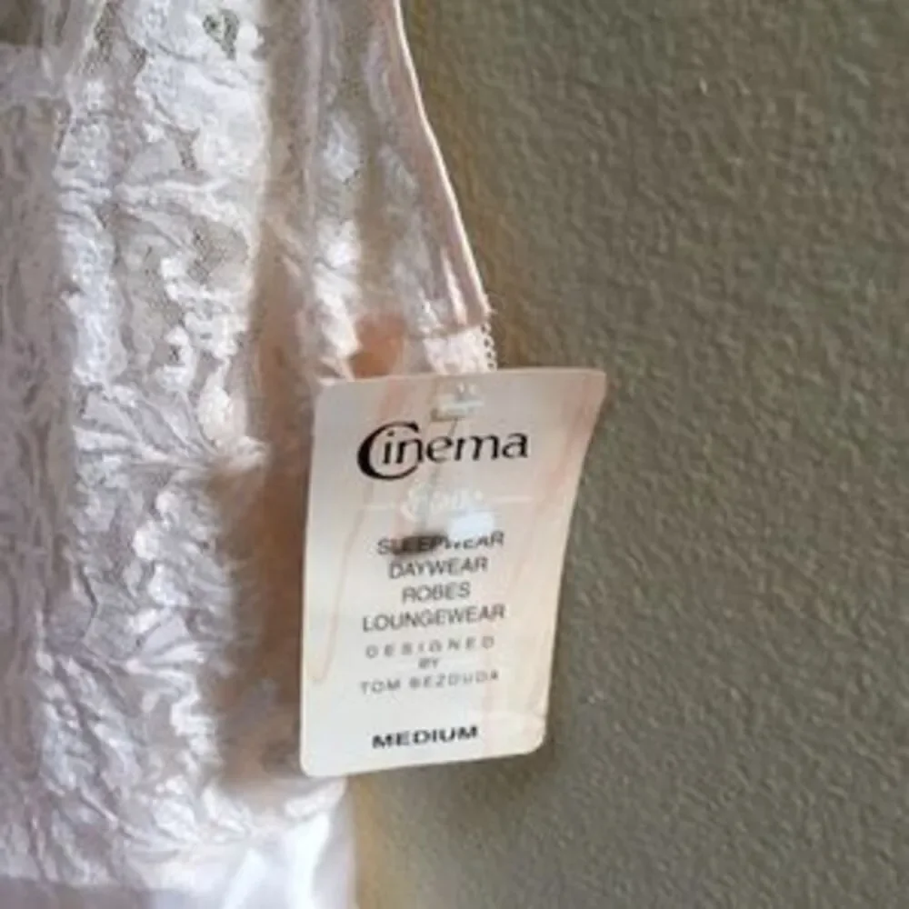 New Vintage Pink Lace Satin Women Babydoll Mini Slip Dress Size Medium NWT - Picture 3 of 12